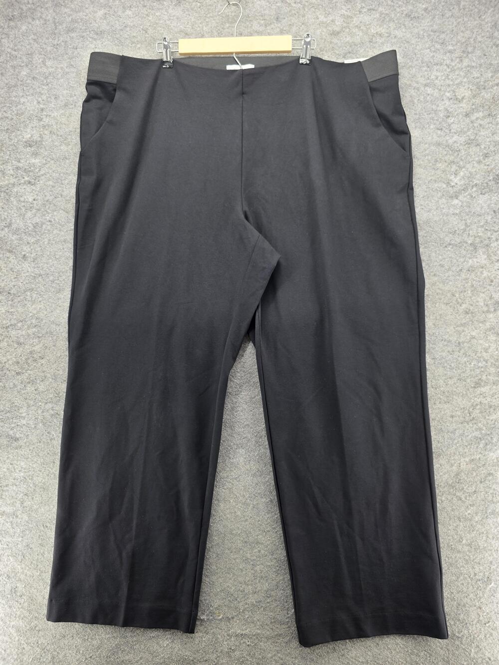 Liz Claiborne Pants Womens 3X Black Audra Straight Leg Pull-On 4-Way Stretch